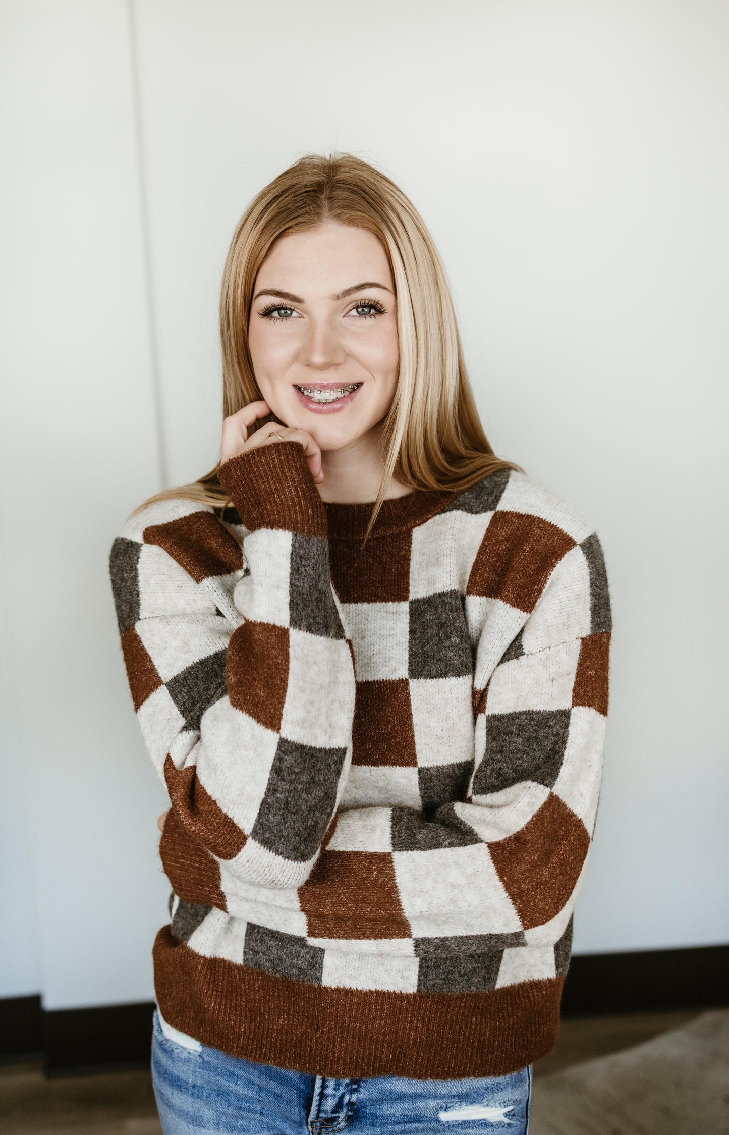 Rustic Ranch Checkered Sweater