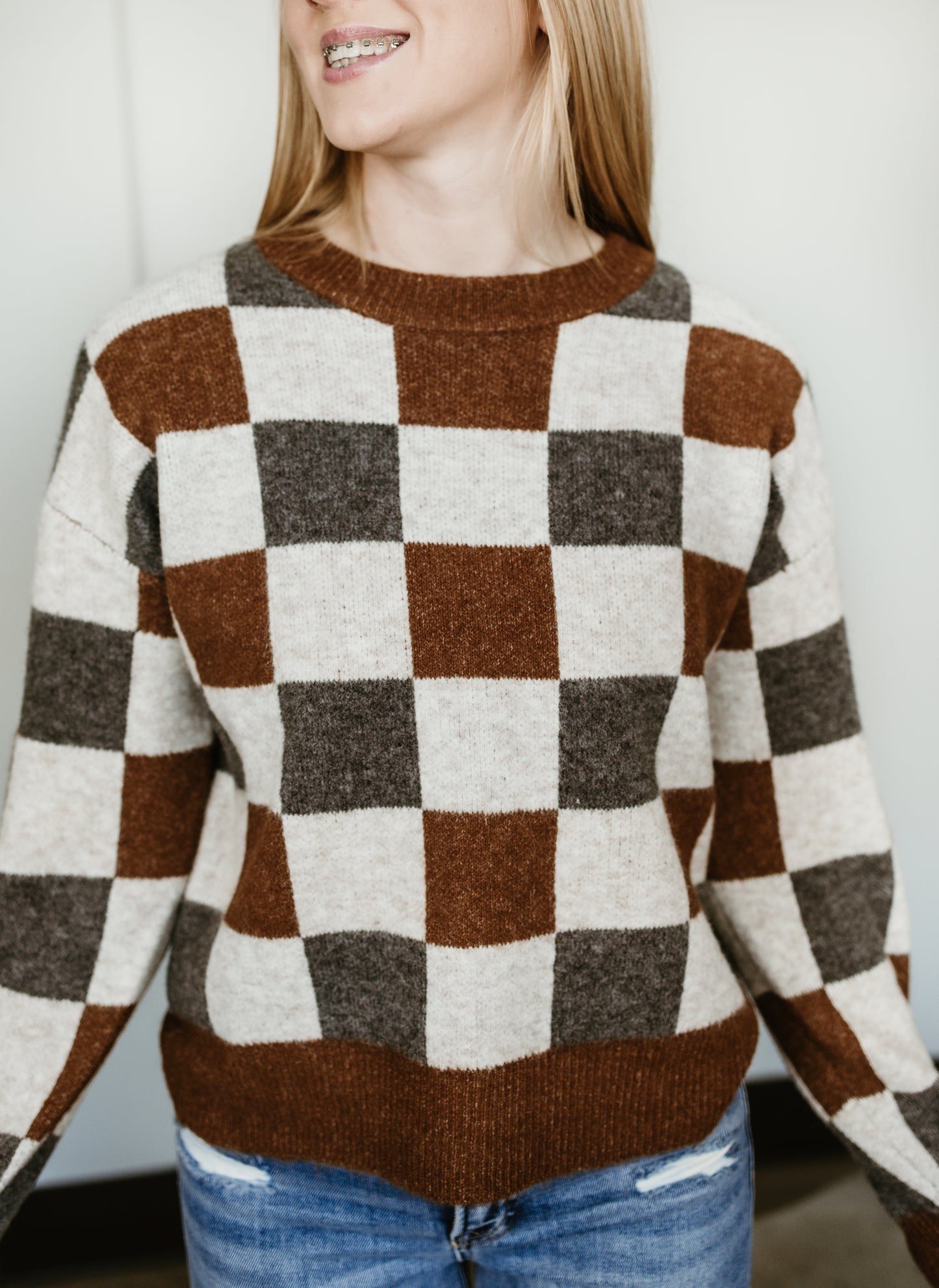 Rustic Ranch Checkered Sweater