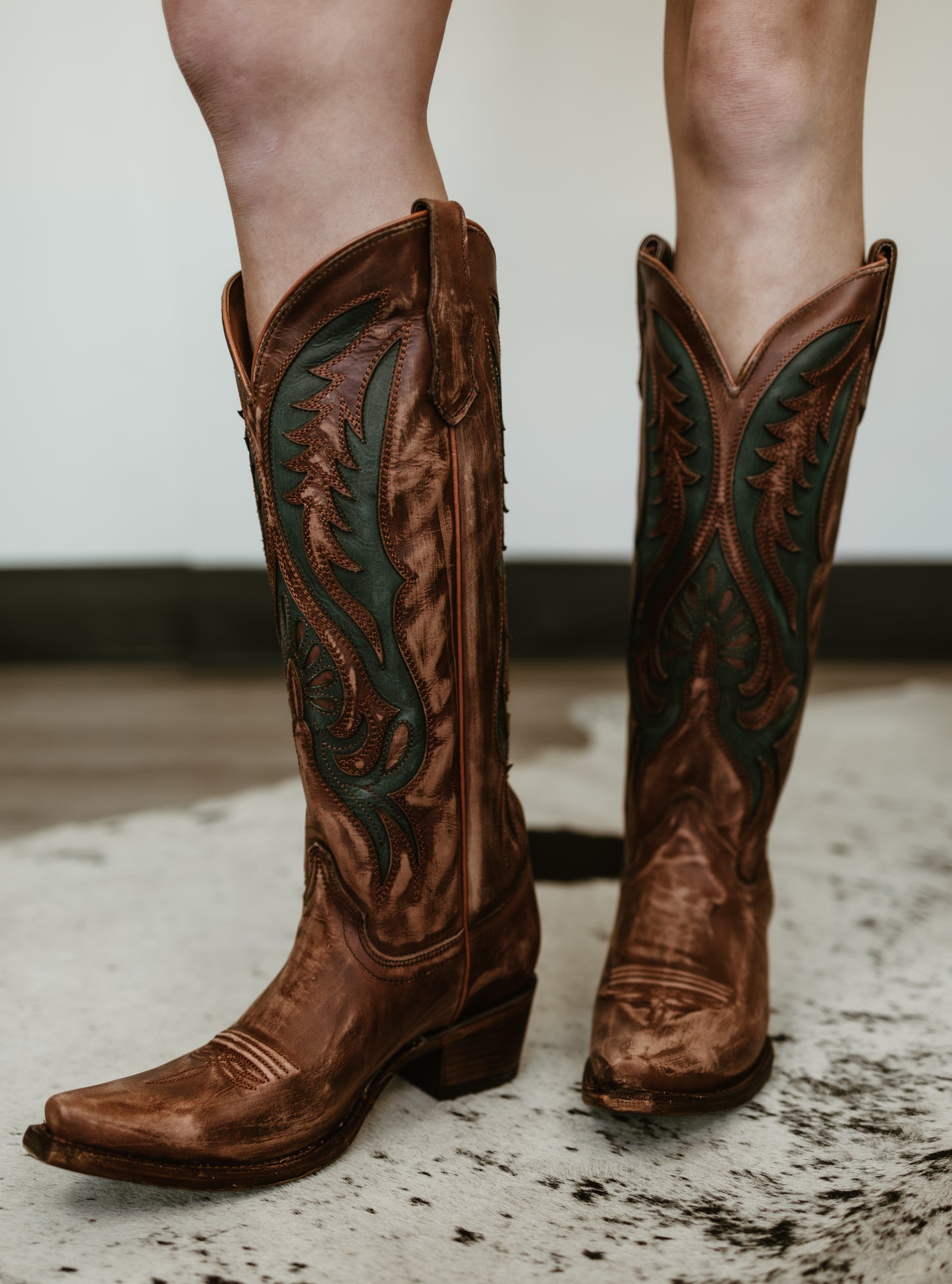 Circle G Turquoise Inlay and Embroidery Boots