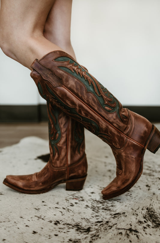 Circle G Turquoise Inlay and Embroidery Boots