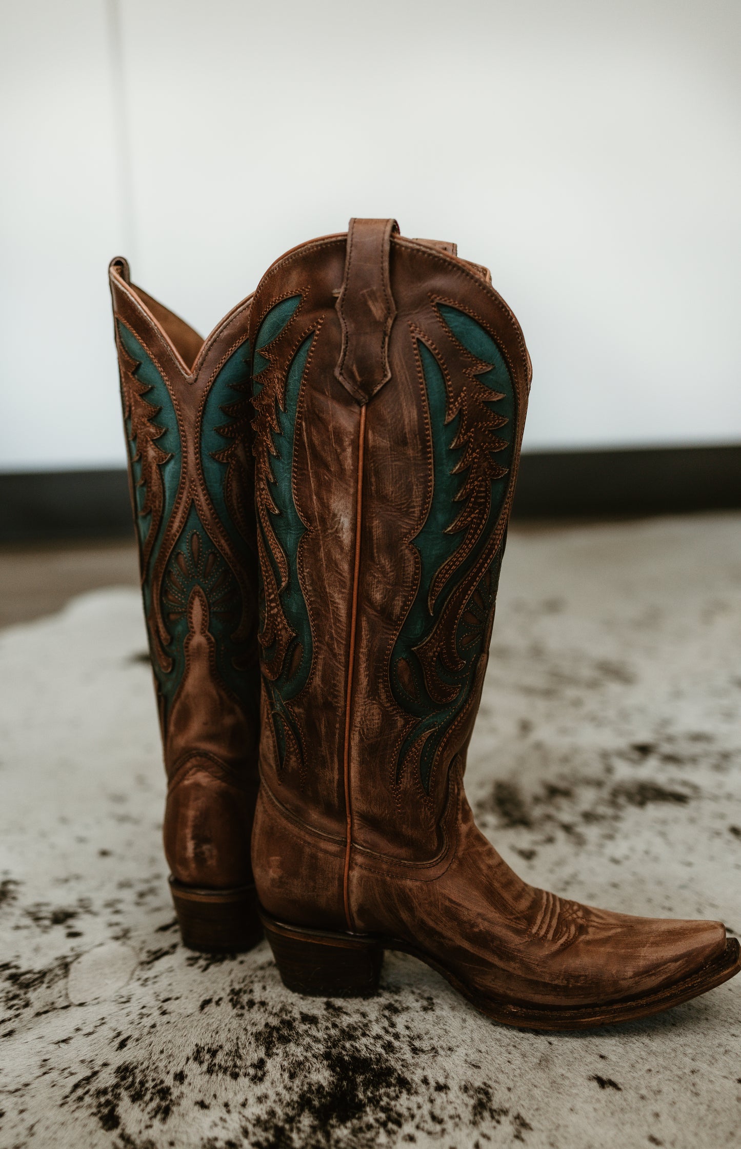 Circle G Turquoise Inlay and Embroidery Boots