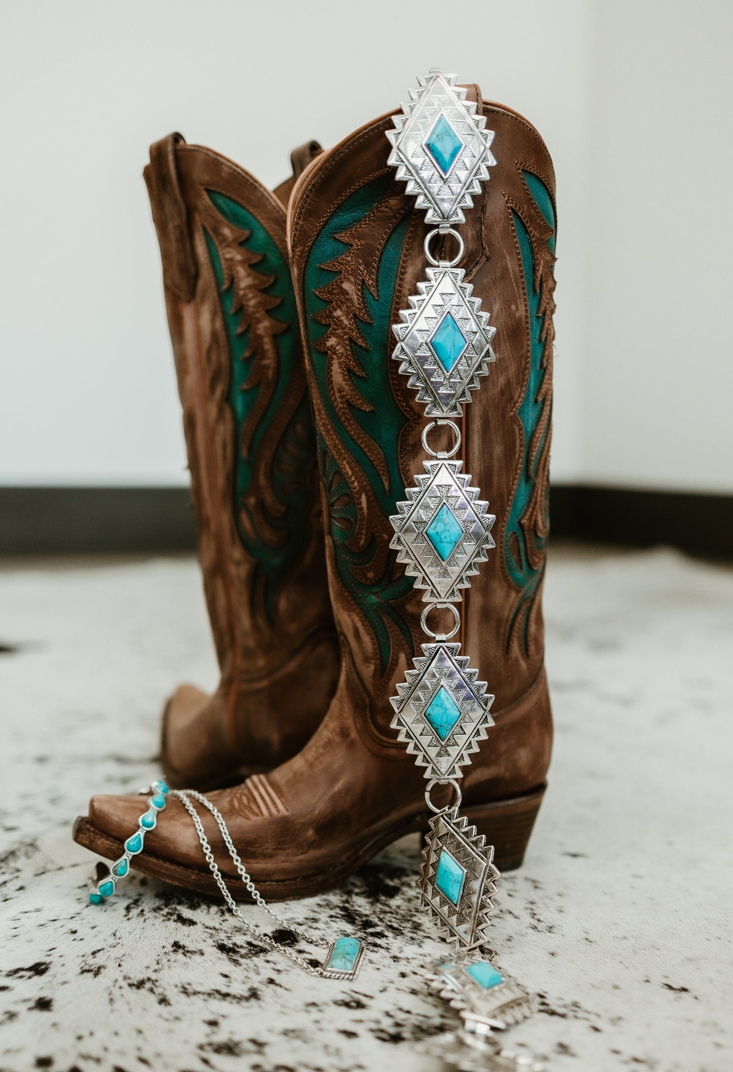 Circle G Turquoise Inlay and Embroidery Boots