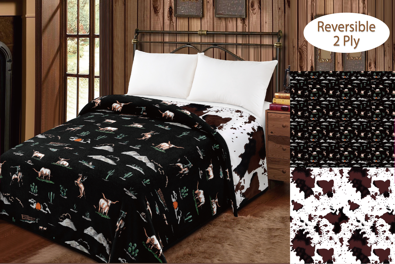 Cozy Cowgirl Reversible King Sized Blanket