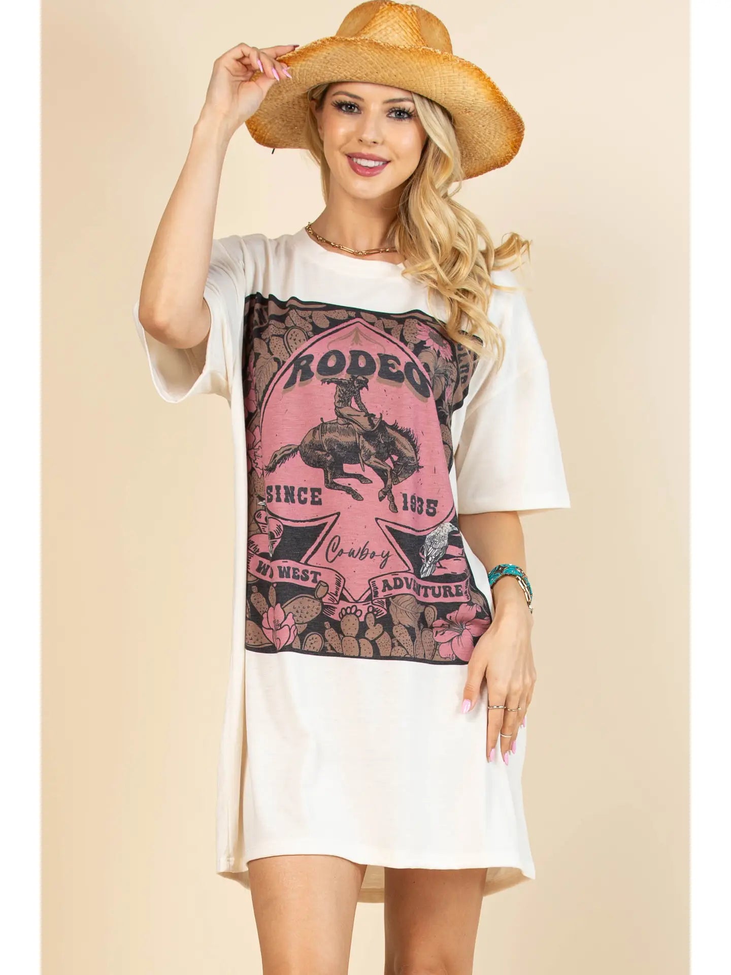 Pink Rodeo Nights T-Shirt Dress