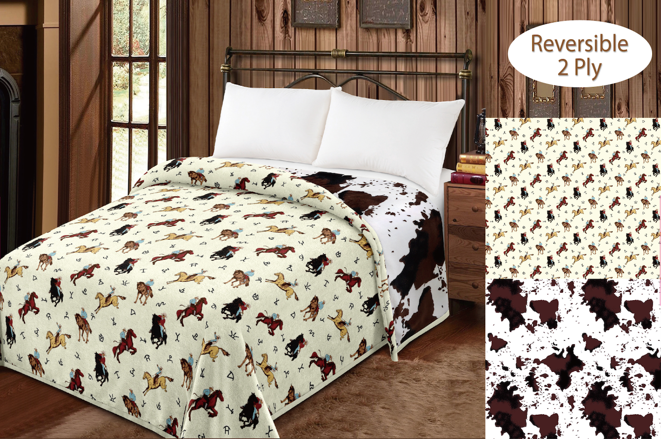 Cozy Cowgirl Reversible King Sized Blanket