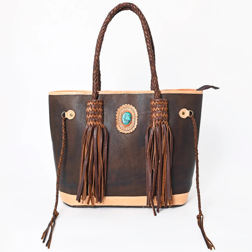 American Darling Braided Leather & Fringe Never Full Bag
