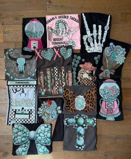 Turquoise Obsession Mystery Tee Bundle | 2 Comfort Colors® Western Graphic Tees