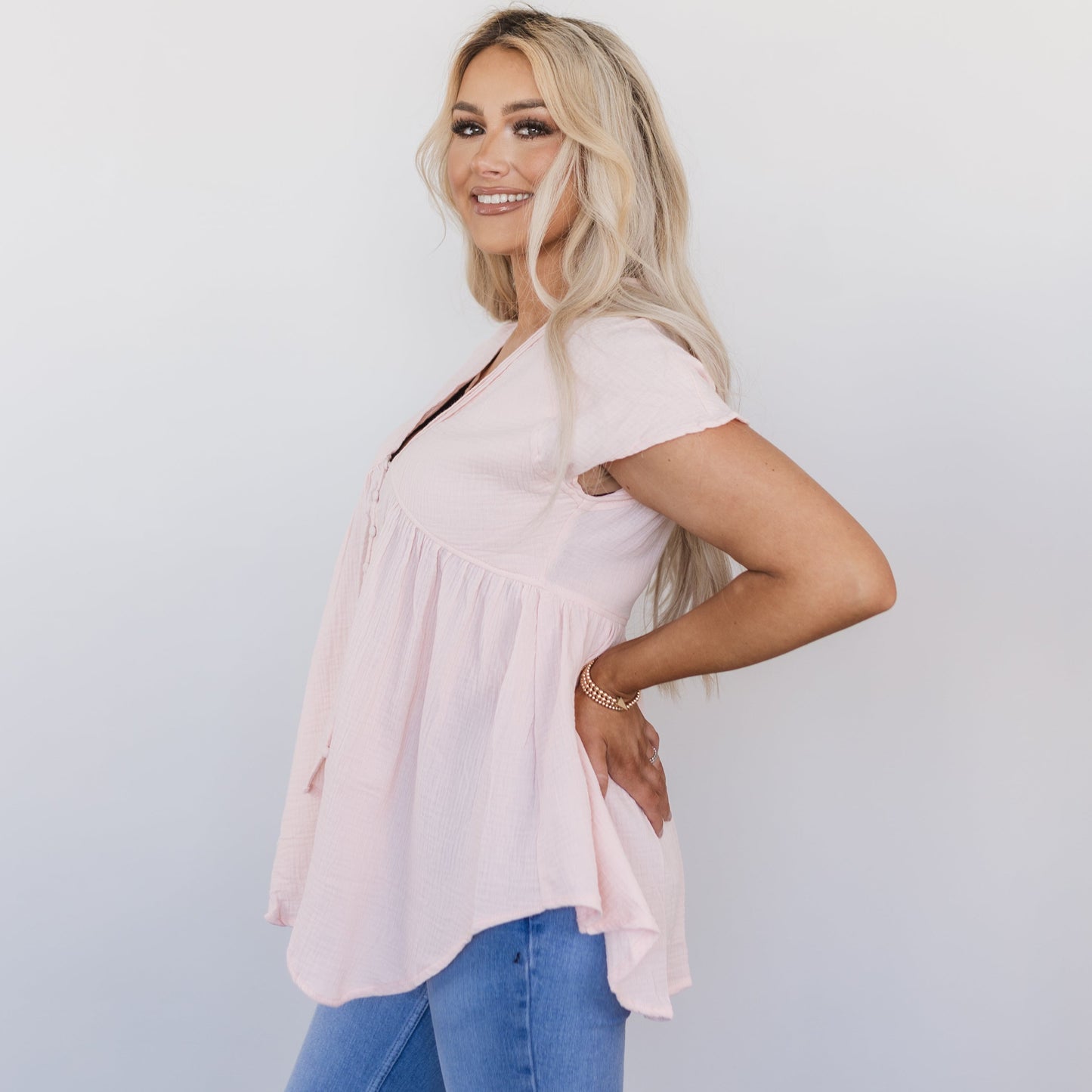 Go With The Flow Button Down Blouse