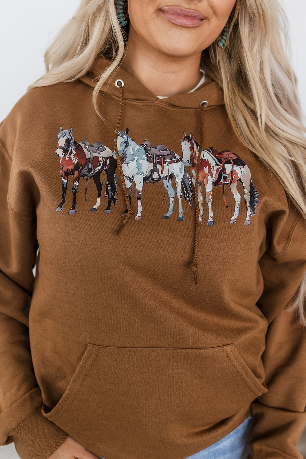 Wild Horses Brown Hoodie