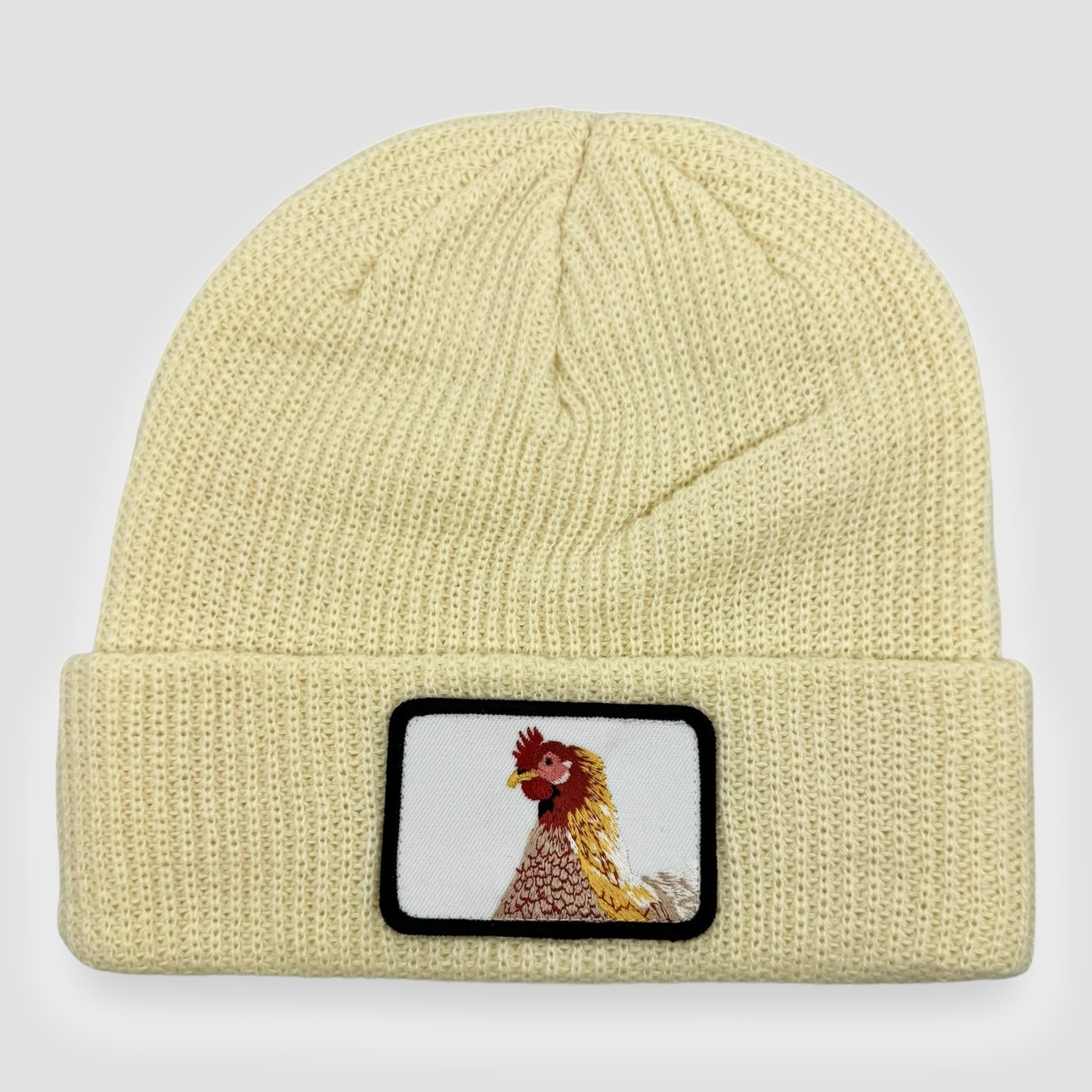 Beanie with Cute Embroidered Animal Patch