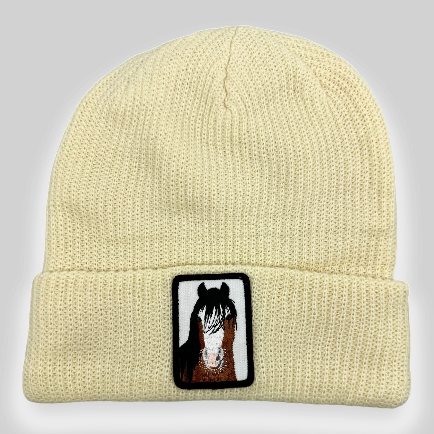 Beanie with Cute Embroidered Animal Patch