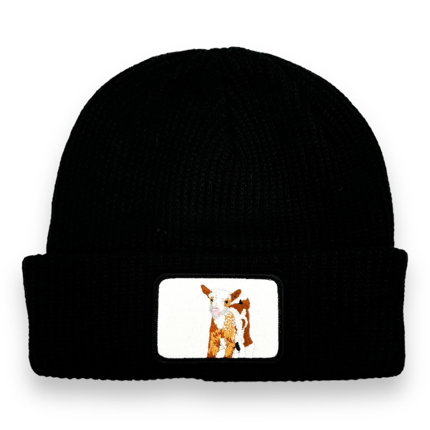 Beanie with Cute Embroidered Animal Patch