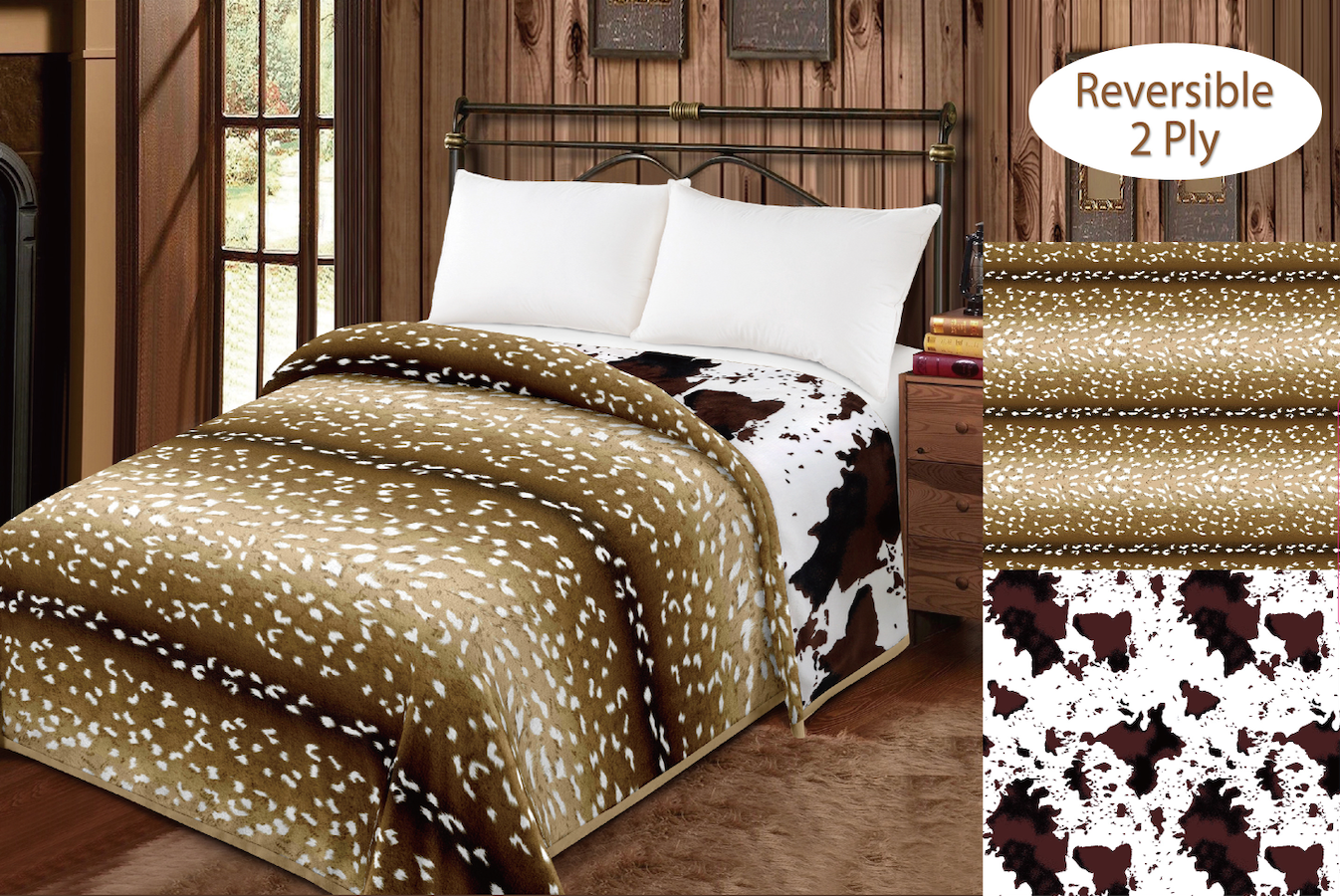 Cozy Cowgirl Reversible King Sized Blanket