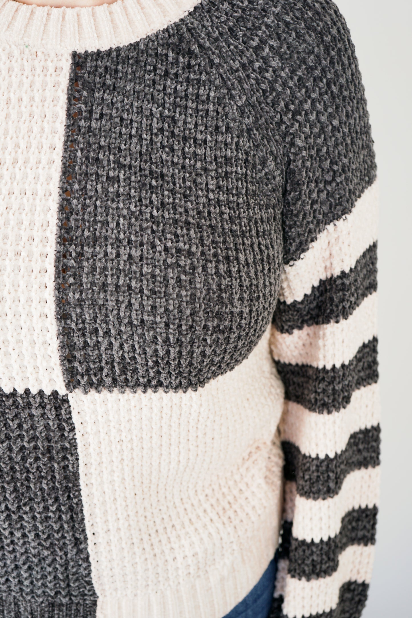 Color Block Checkered Sweater