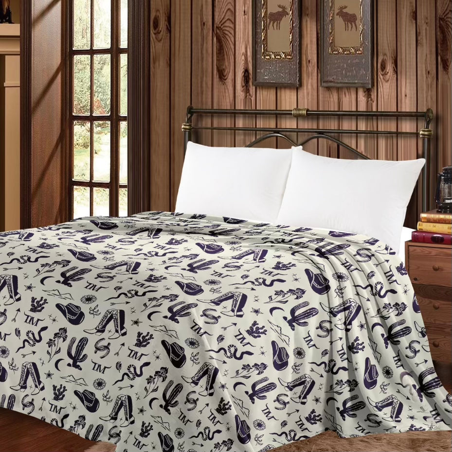 Dani Morgans Western Print Super Soft King Size Blanket