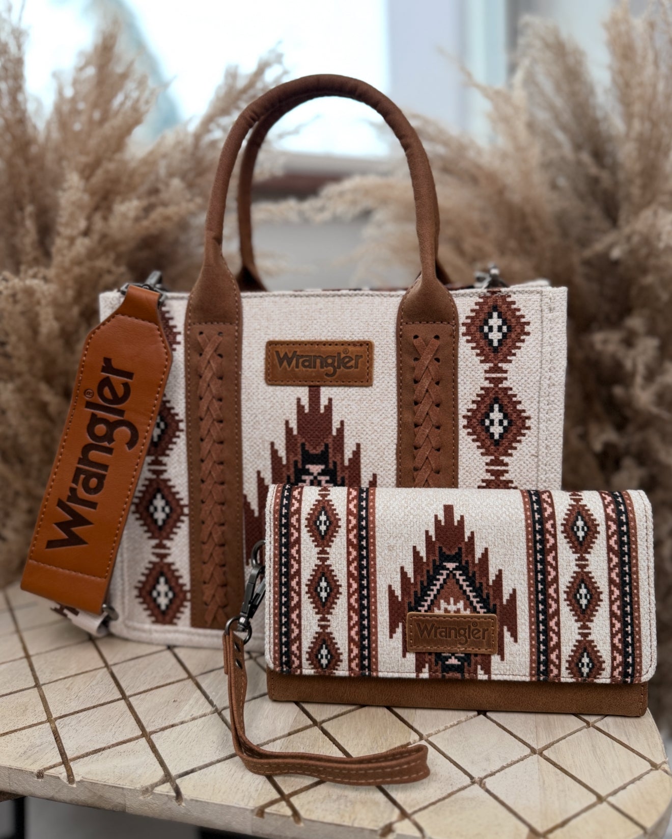 Wrangler Western Horizon Purse and Wallet Bundle Set