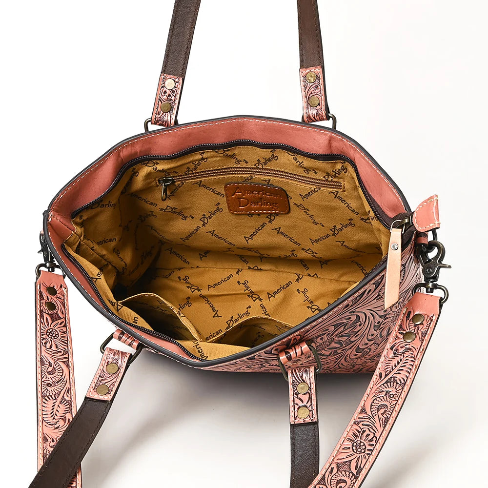 The Heirloom Floral Tote | American Darling Genuine Tooled Leather Bag