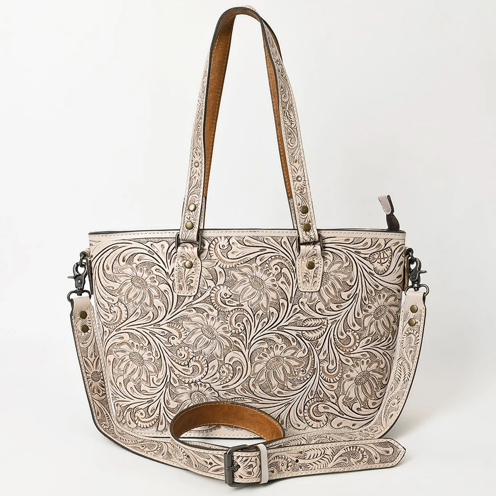 The Heirloom Floral Tote | American Darling Genuine Tooled Leather Bag
