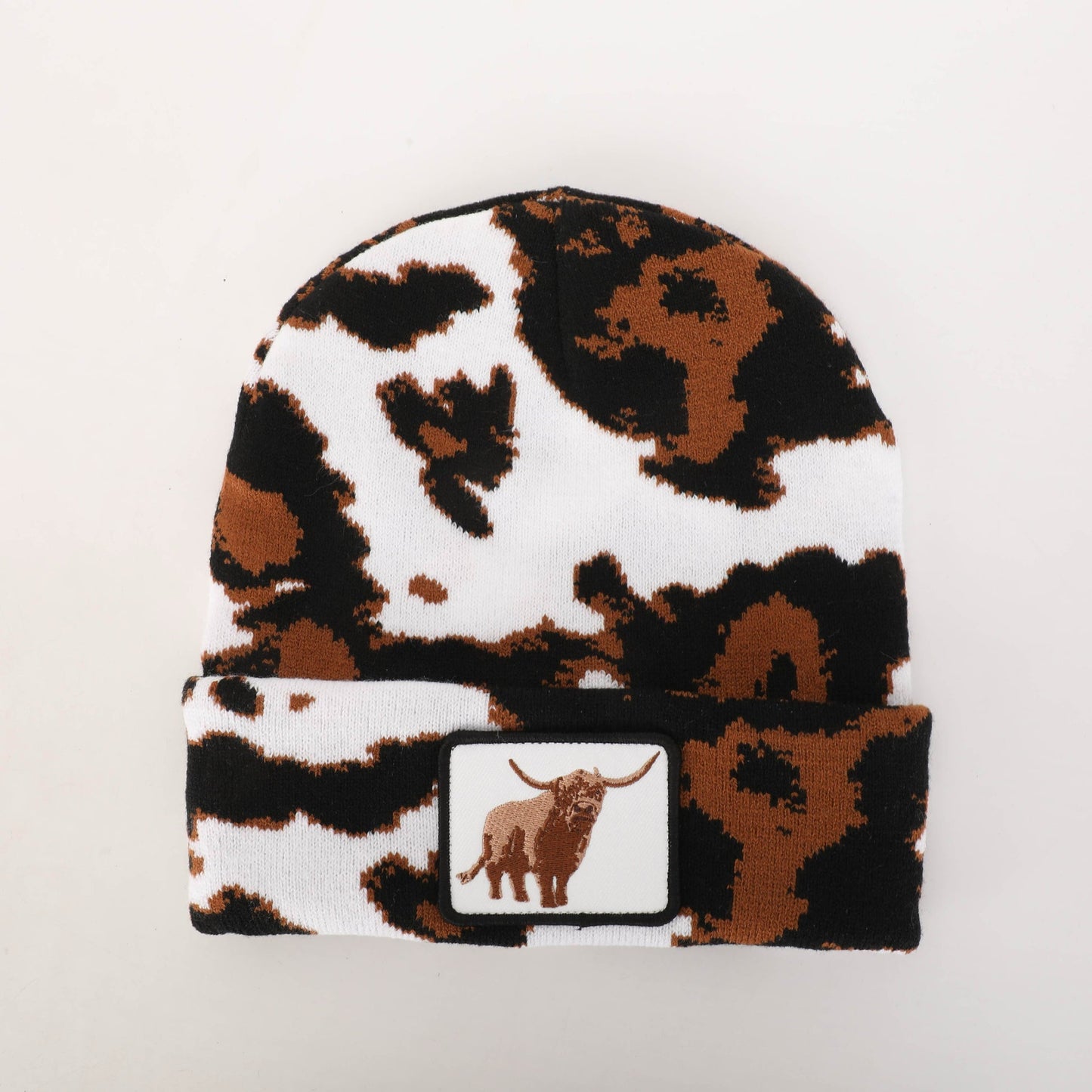 Cowprint Highland Cow Beanie