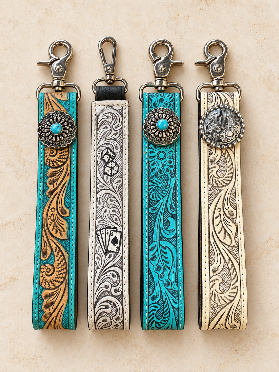 Western Wristlet Key Fobs | Multiple Colors & Designs