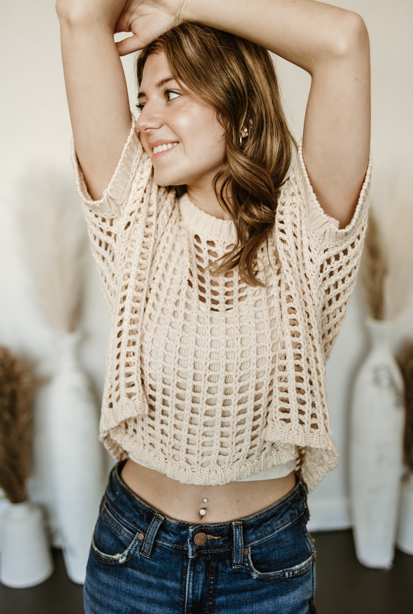 Beach Babe Open Stitch Crochet Pullover