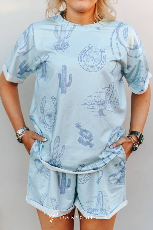 Blue Belle Western Two-Piece Set