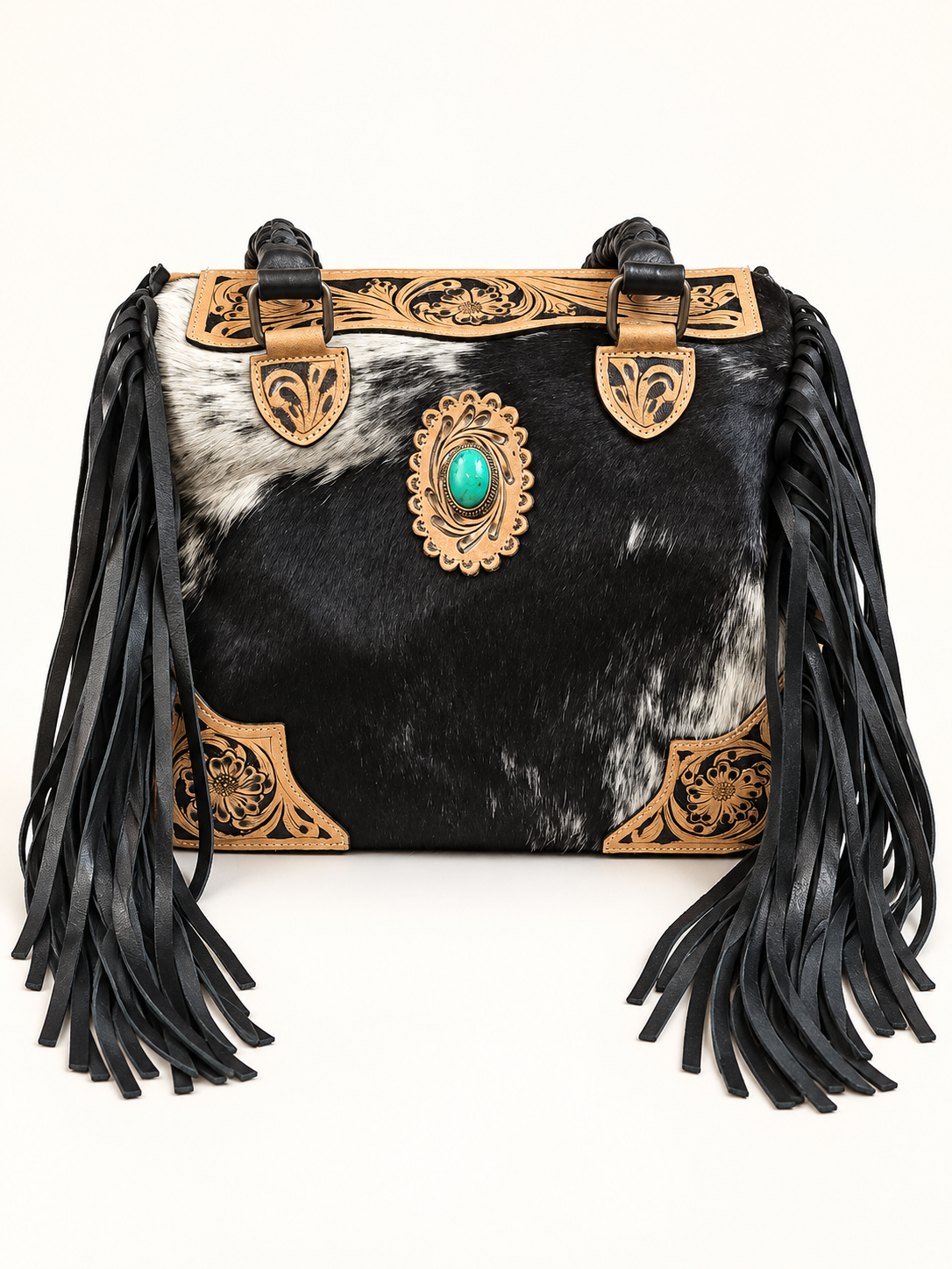 Becca Genuine Leather & Cowhide Fringe Bag
