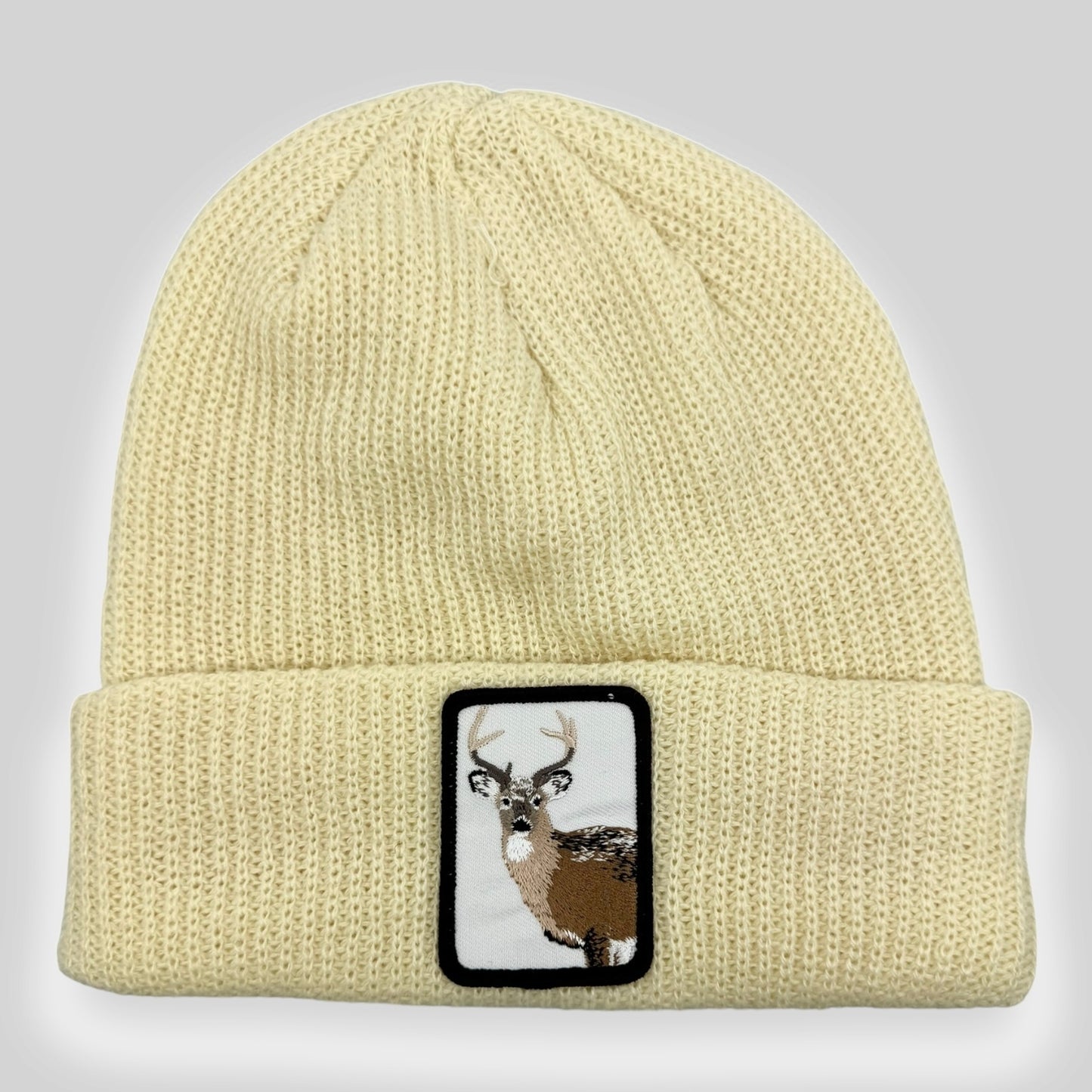 Beanie with Cute Embroidered Animal Patch