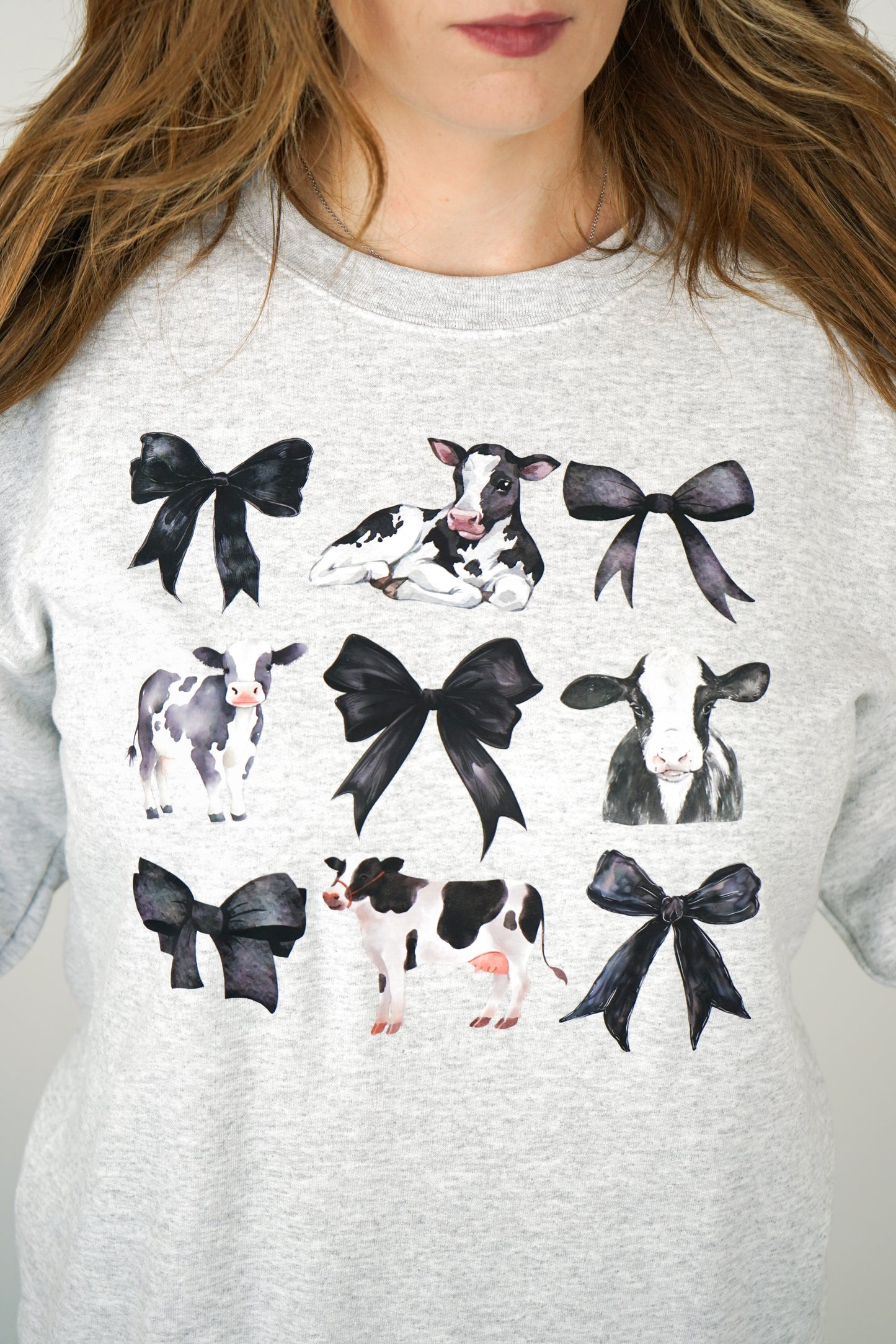 Cows and Bows Crewneck Sweatshirt