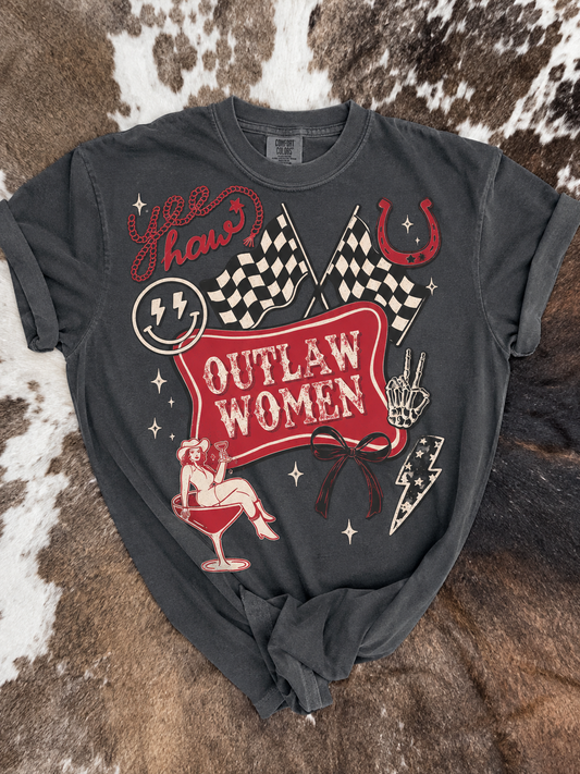 Outlaw Women Comfort Colors Tee – Vintage Western Graphic T-Shirt