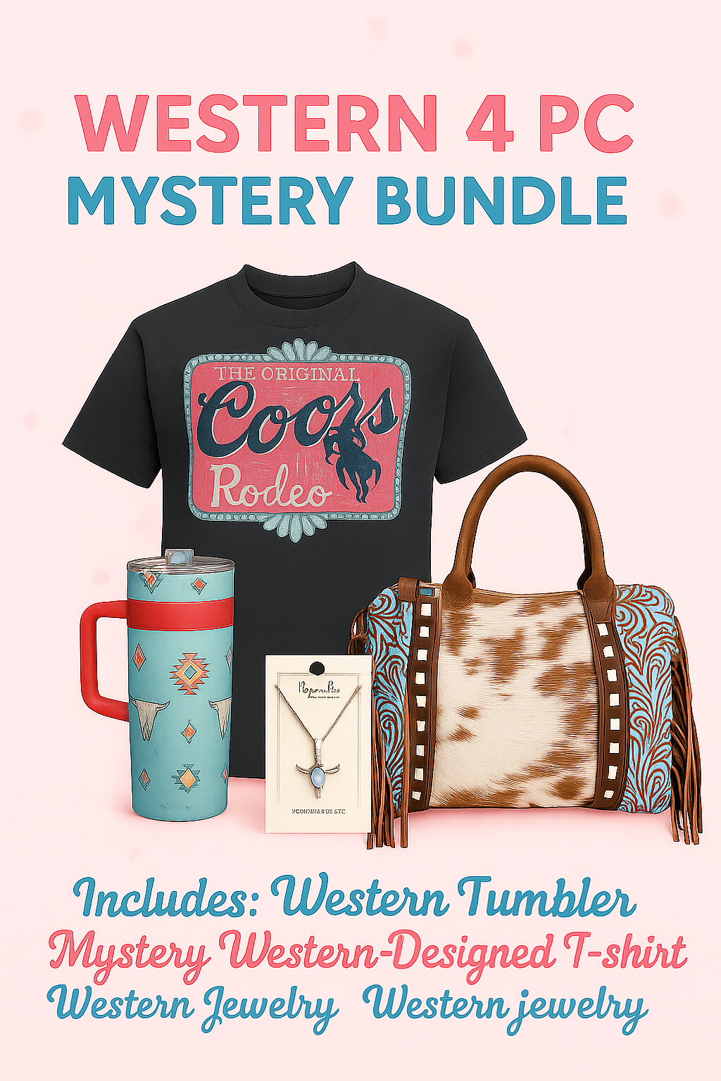 Western Mystery Bundle Box- Western Handbag, Tumbler, Tee, and Accessory