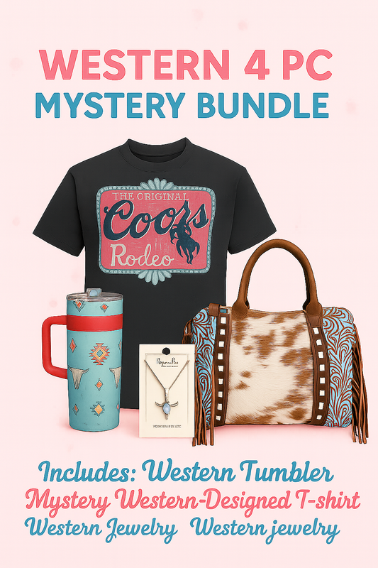 Western Mystery Bundle Box- Western Handbag, Tumbler, Tee, and Accessory