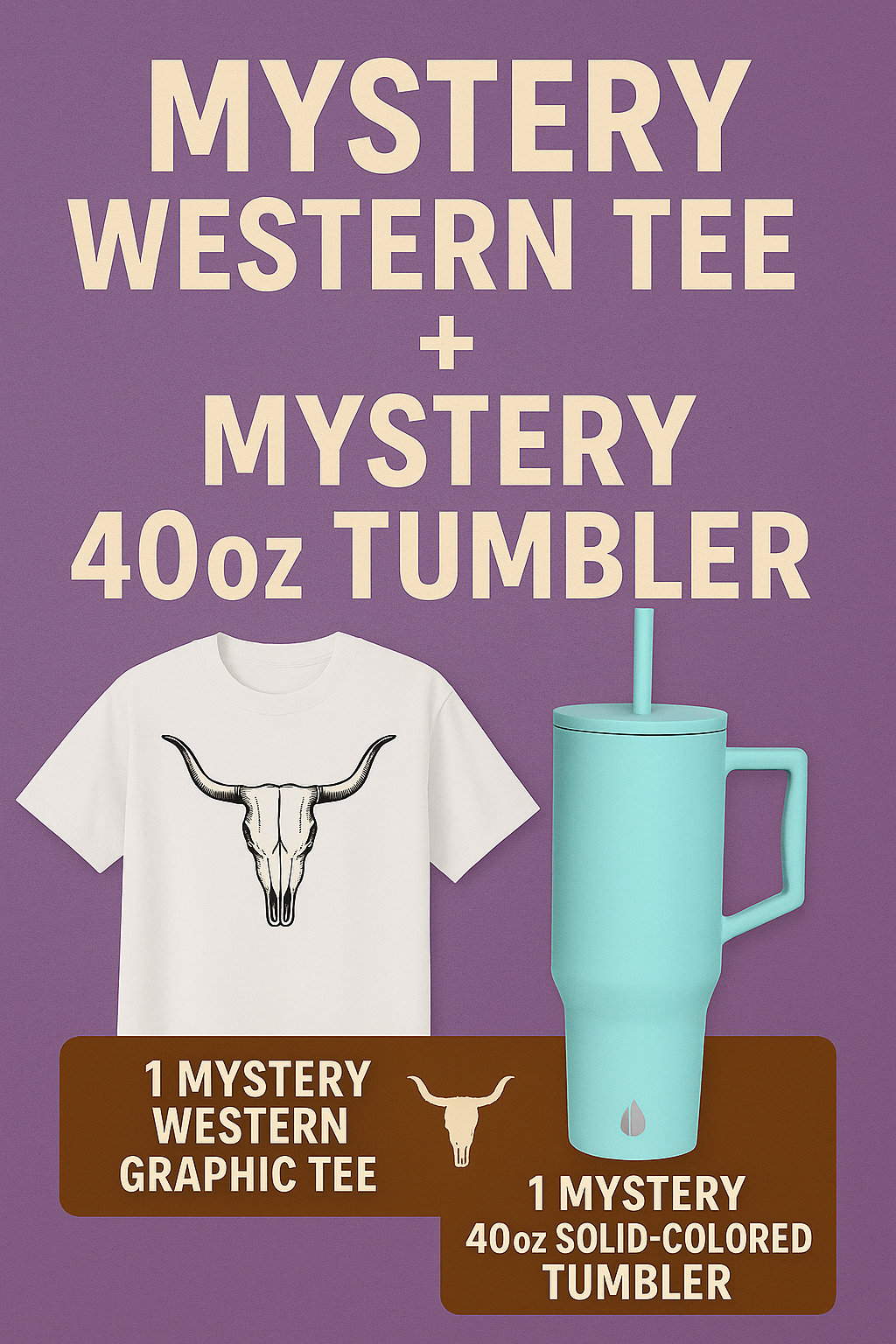 Mystery Western Tee & 40oz Tumbler Bundle