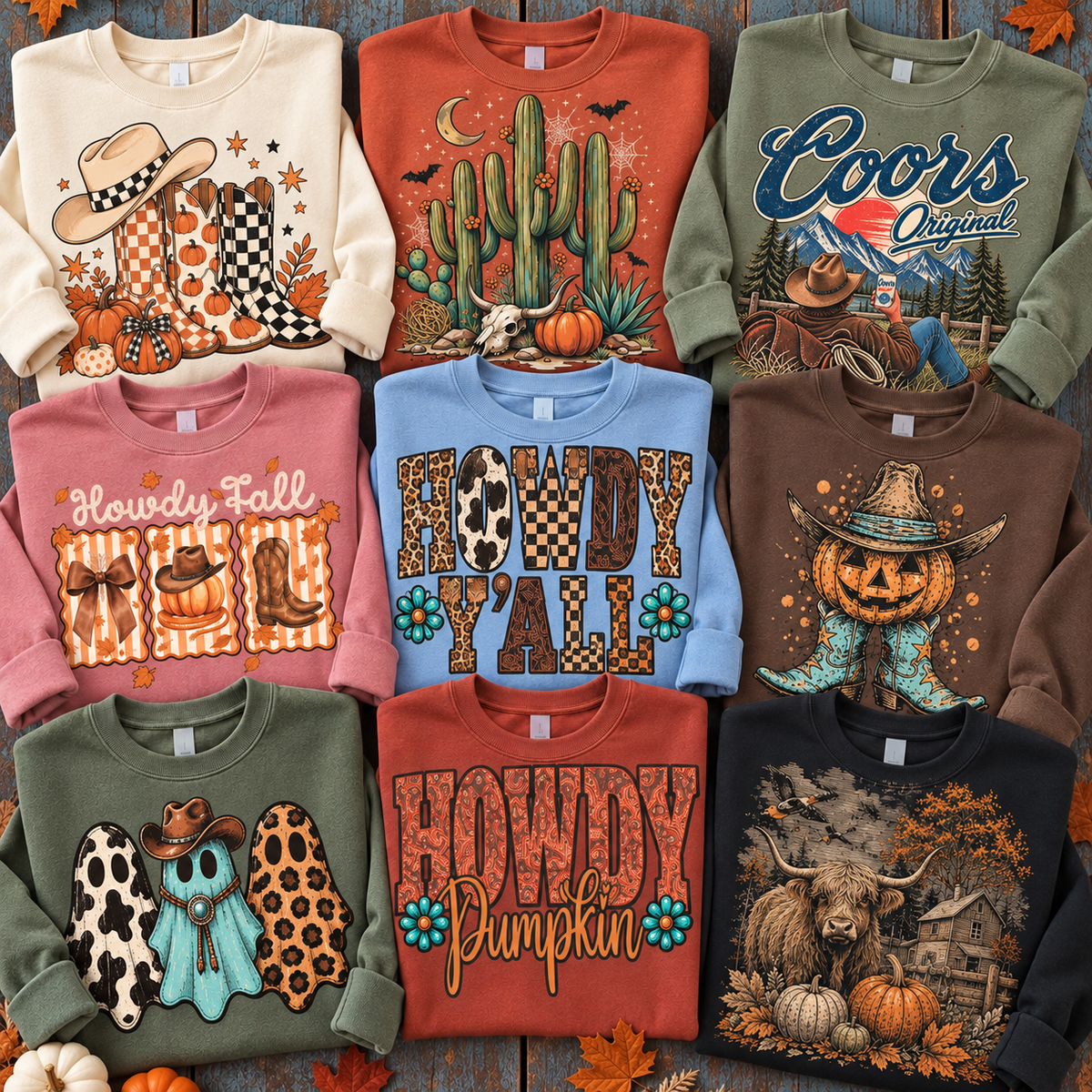 Pick Your Vibe 2-Piece Crewneck Bundle | Christmas, Fall or Western