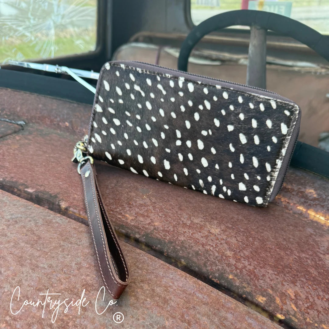 Wild Axis Genuine Cowhide Western Wallet Wristlet