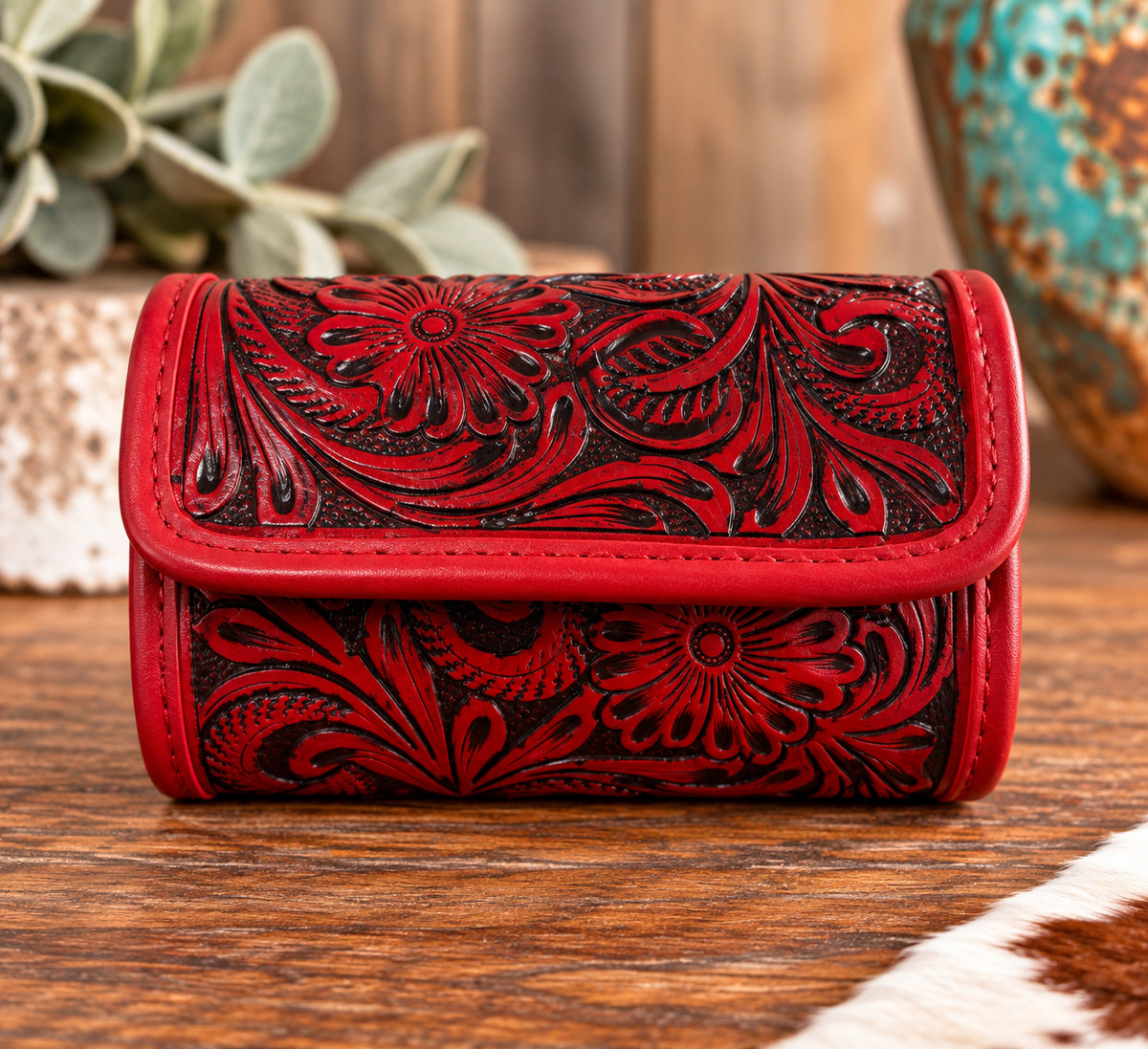 Genuine Leather On-the-Go Jewelry & Makeup Travel Case