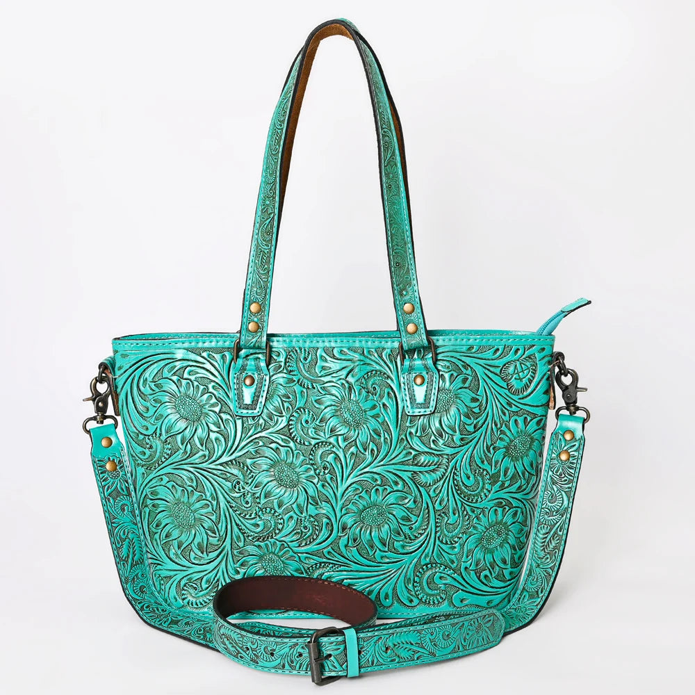 The Heirloom Floral Tote | American Darling Genuine Tooled Leather Bag