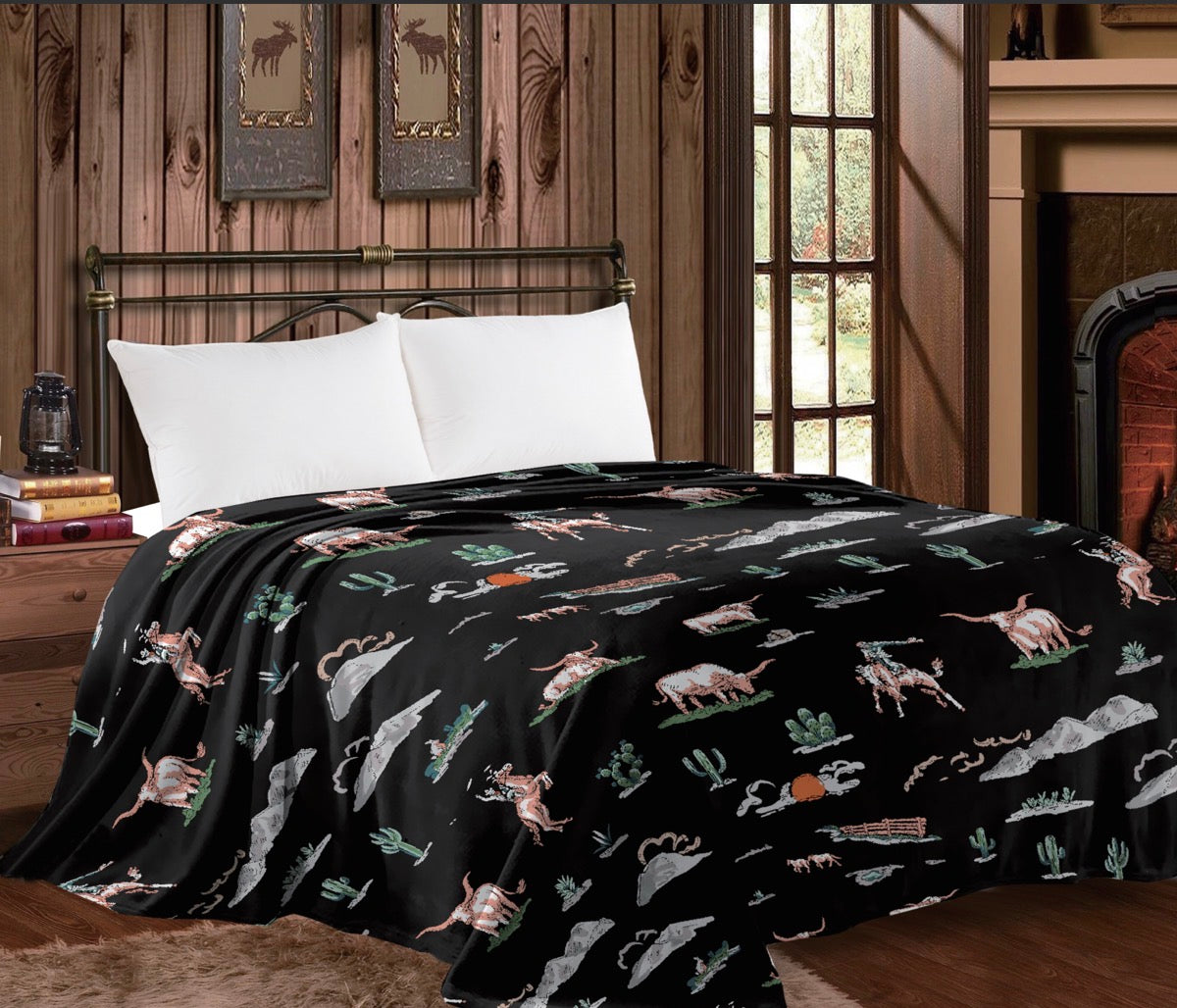Western Dreamscape Lightweight Throw Blanket – Ultra Soft | Twin & Queen Sizes