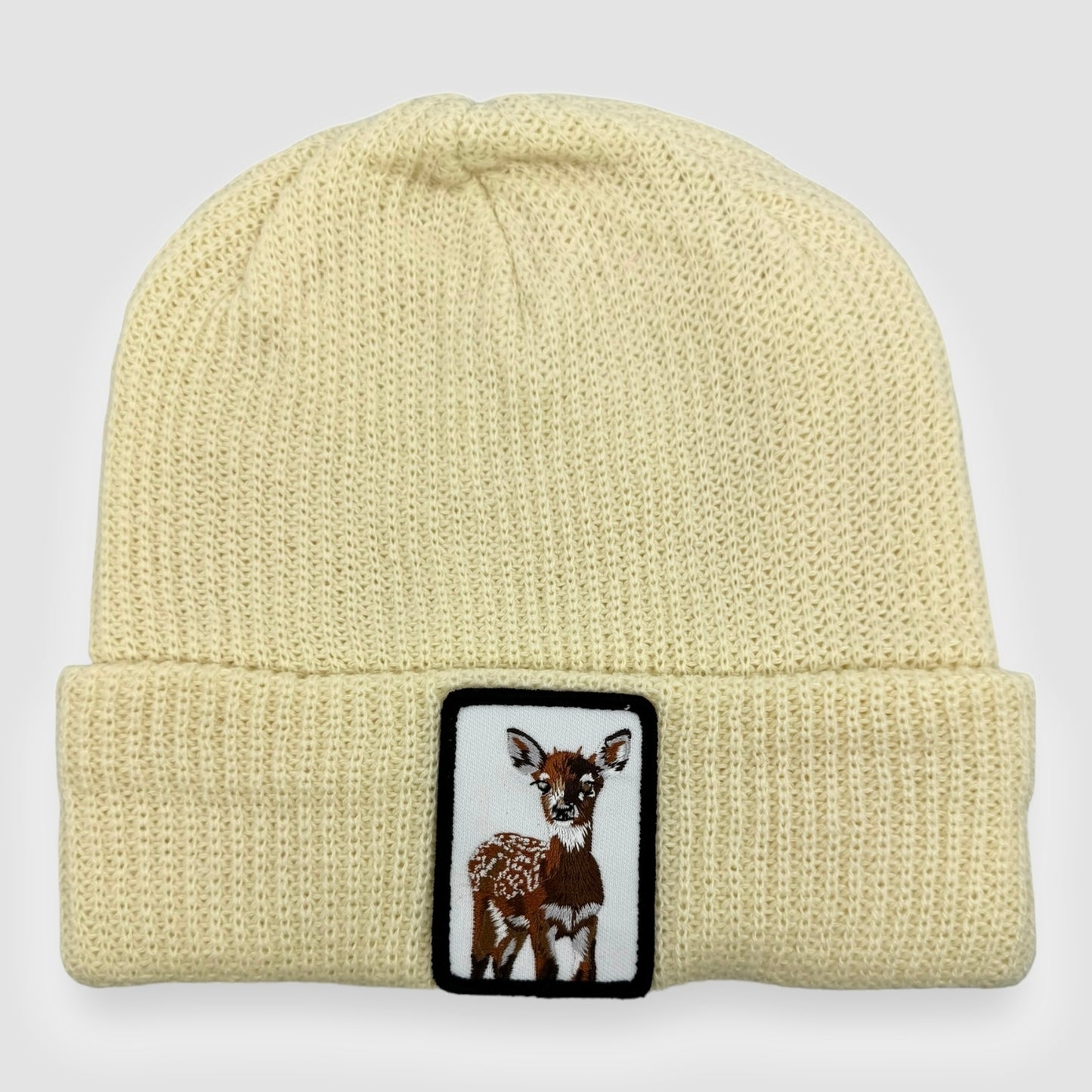 Beanie with Cute Embroidered Animal Patch