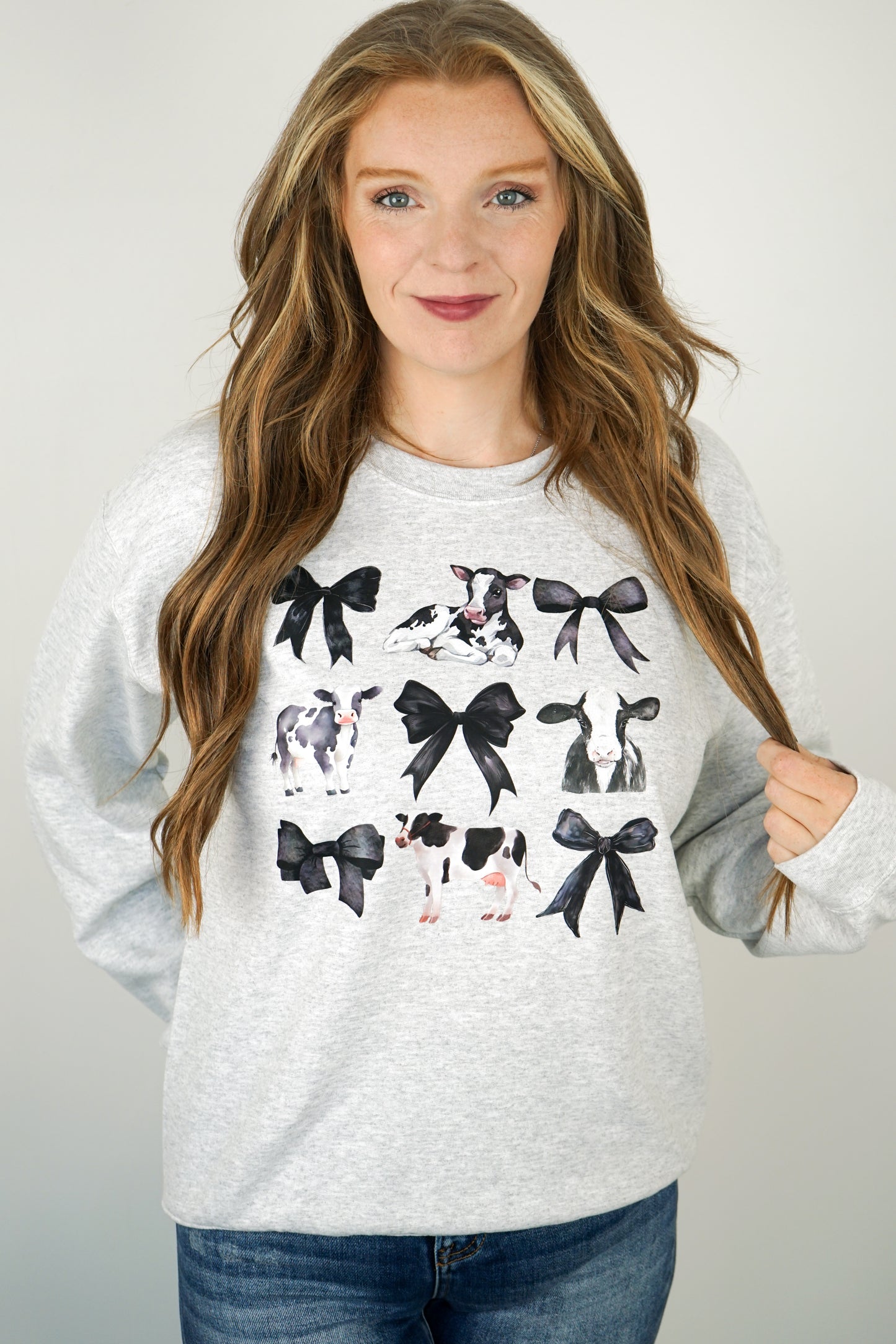 Cows and Bows Crewneck Sweatshirt