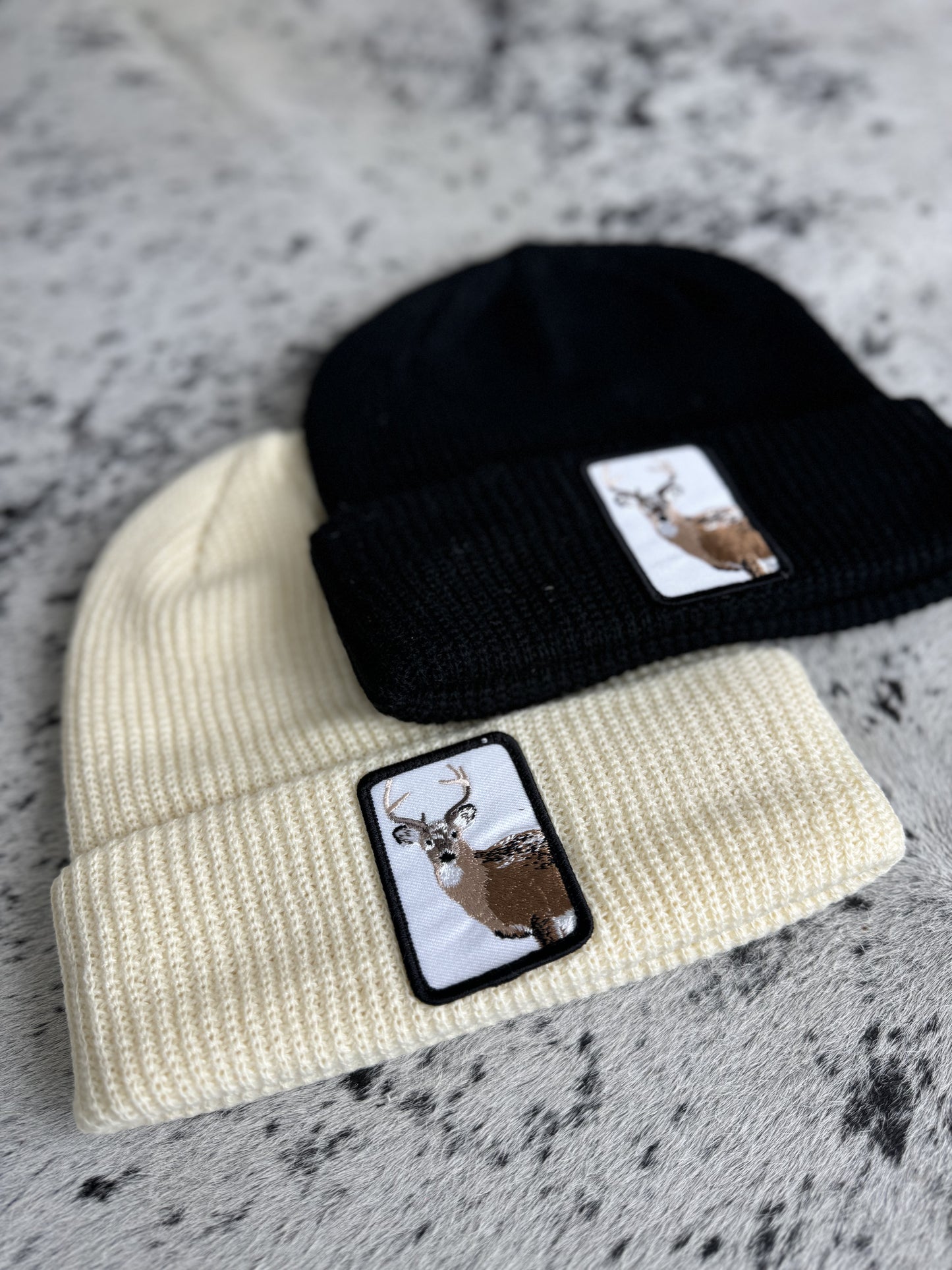 Beanie with Cute Embroidered Animal Patch