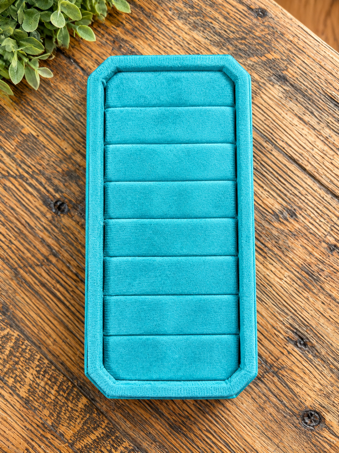 Western Tooled Jewelry Display Tray – Velvet Ring & Turquoise Organizer