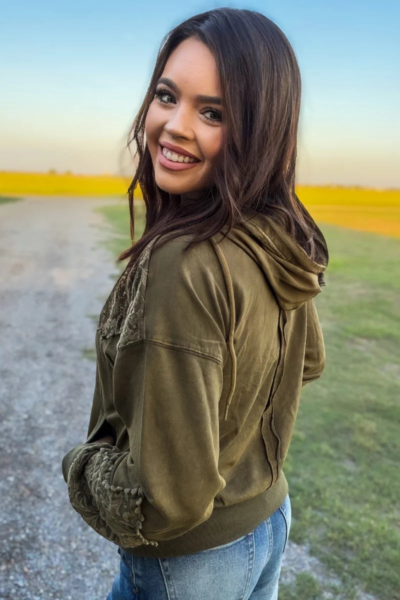 Tooled Frontier Western Hoodie – Hunter Green