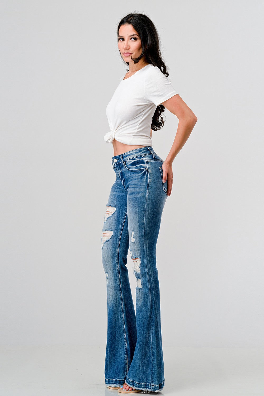 Stretchy orders flare jeans