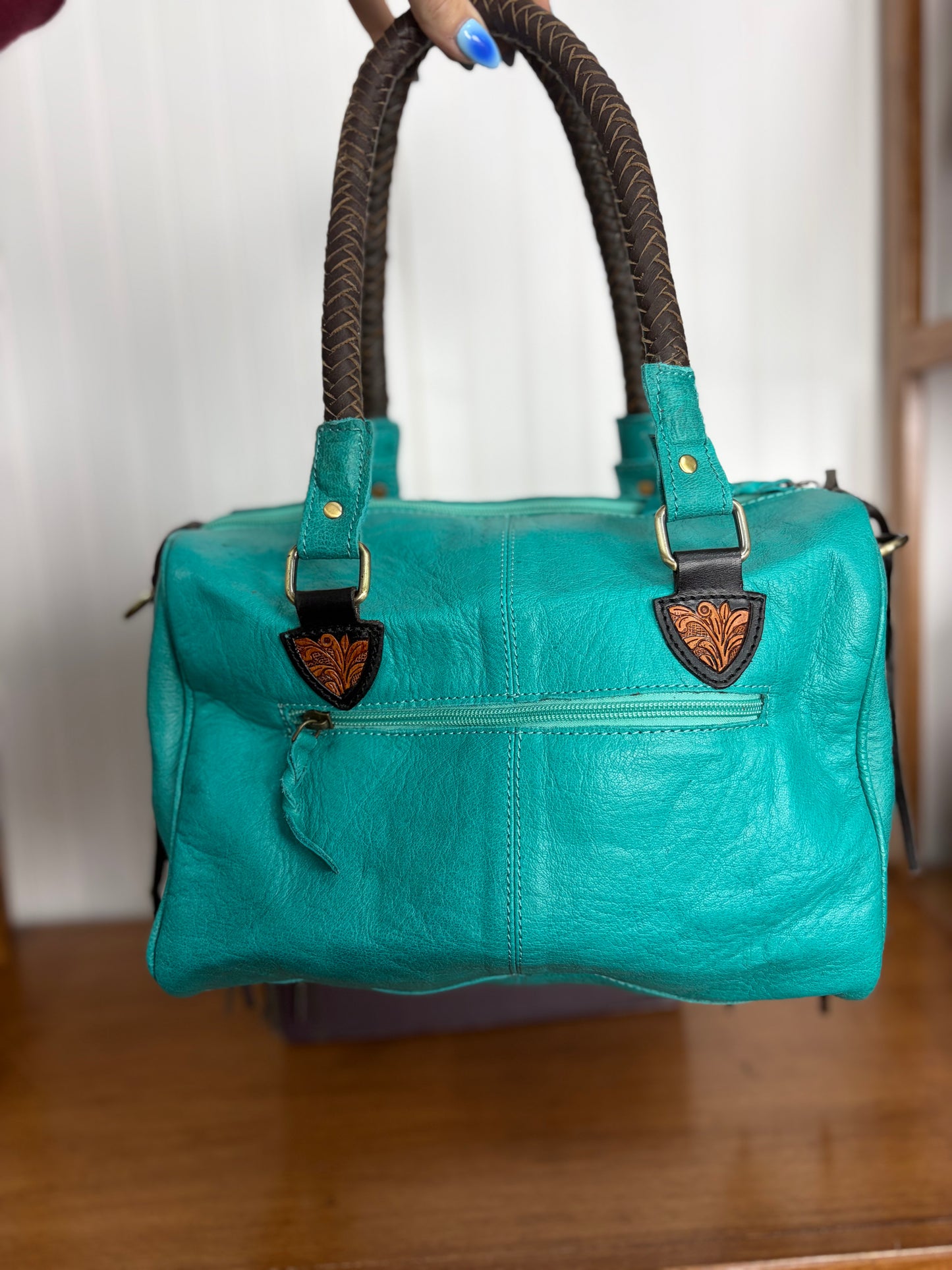 Genuine Leather Tooled Western Concho Becca Bag Bag