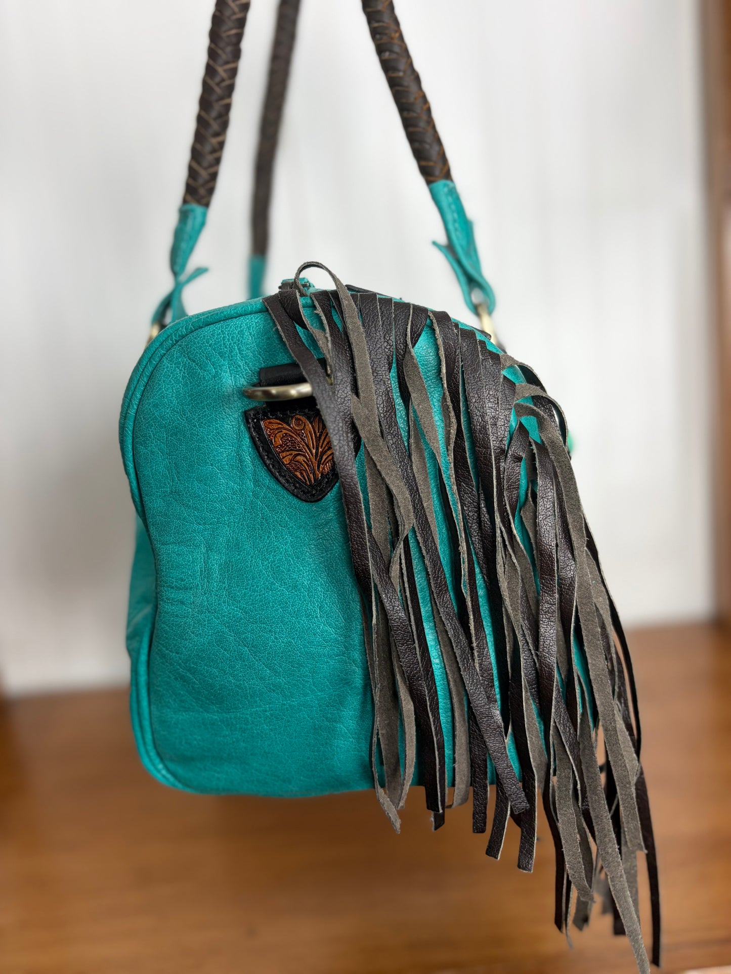 Genuine Leather Tooled Western Concho Becca Bag Bag