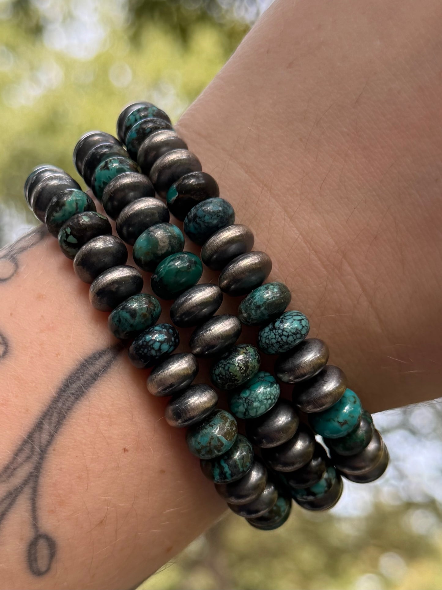 9MM Saucer Pearl with Turquoise Saucer