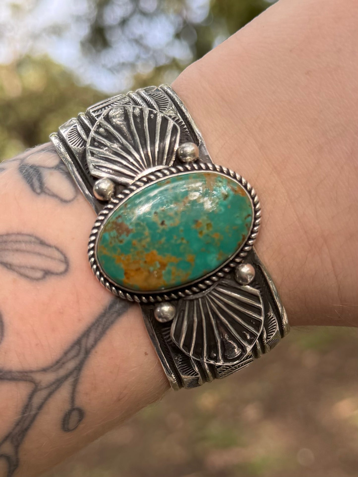 Garrett Hale | Kingman Single Stone .925 Sterling Silver Adjustable Cuff