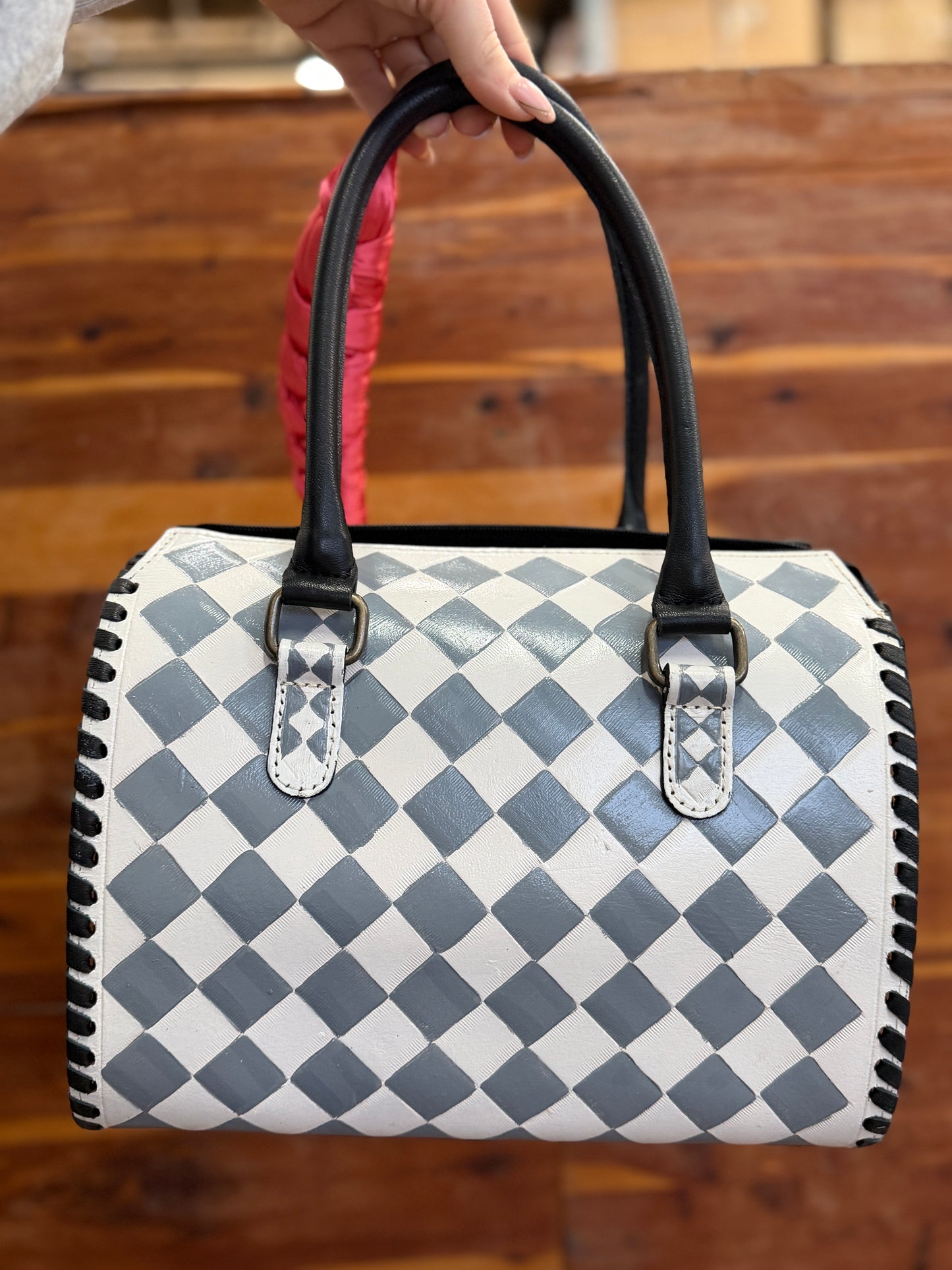 Grey Checkered Medium Sized Speedy