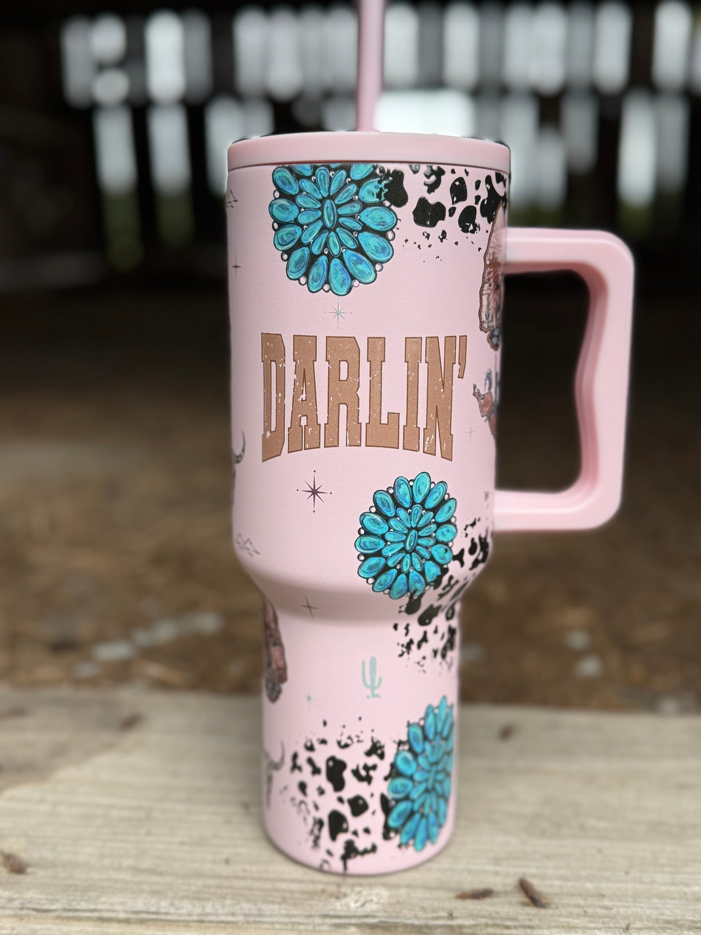 Pink Darlin’ Desert Drinker 40 oz Western Tumbler